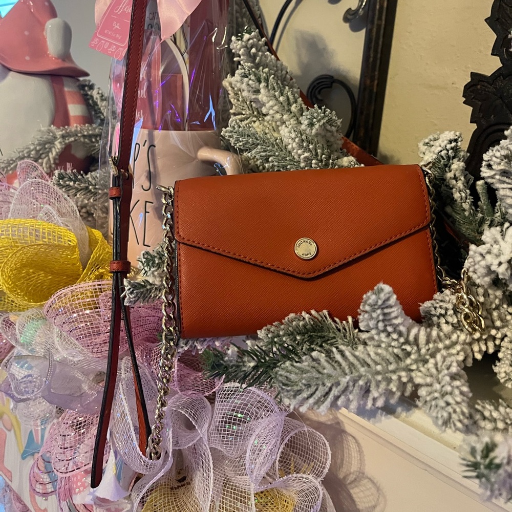 Michael Kors Orange Chain Strap wallet